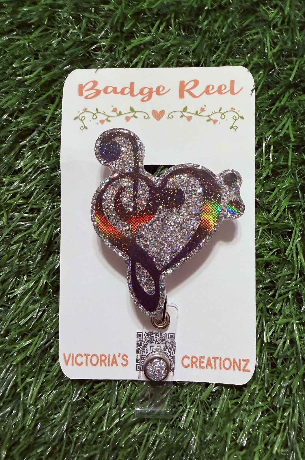 Music Note Heart Badge Reel  Available 