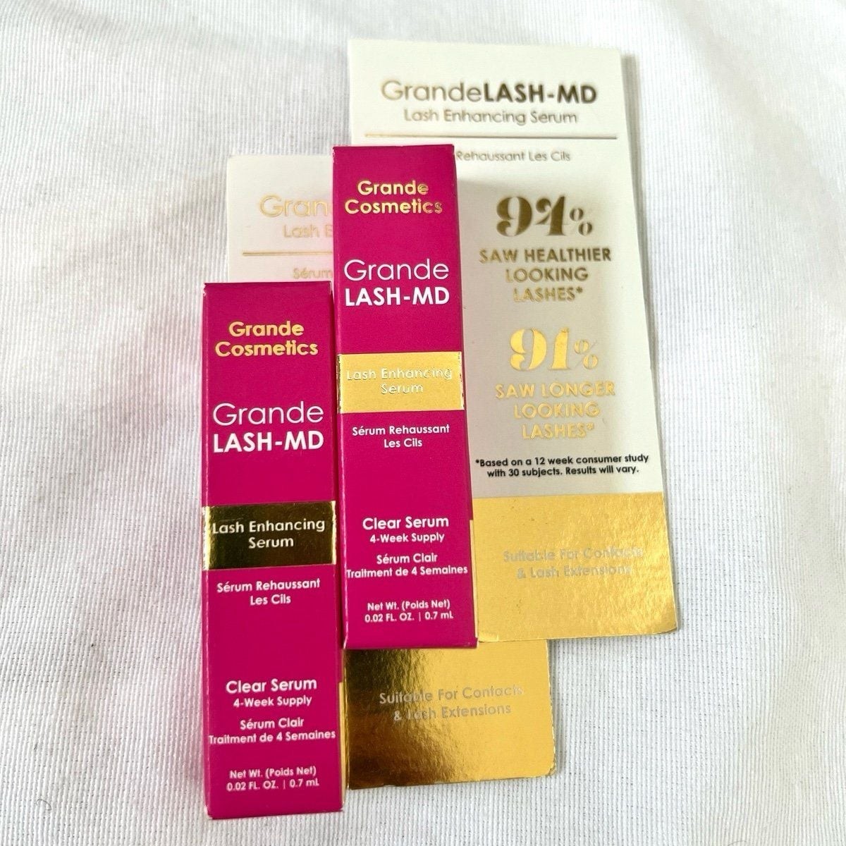 grande lash md Lash enhancing serum 2 pack sample size