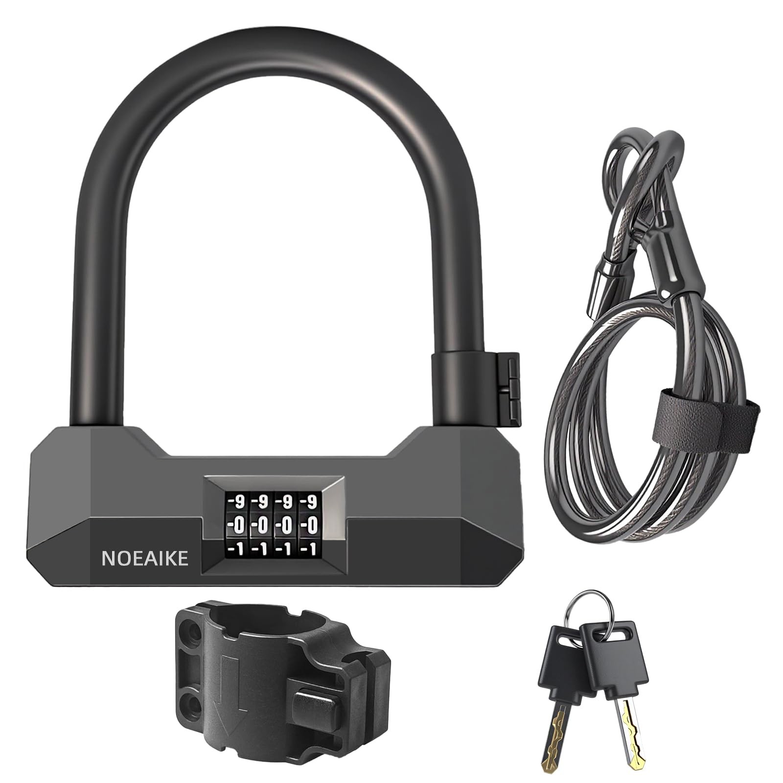 NOEAIKE U Bike Lock 4-Digit Resettable Combination – Heavy-Duty Anti Theft... 