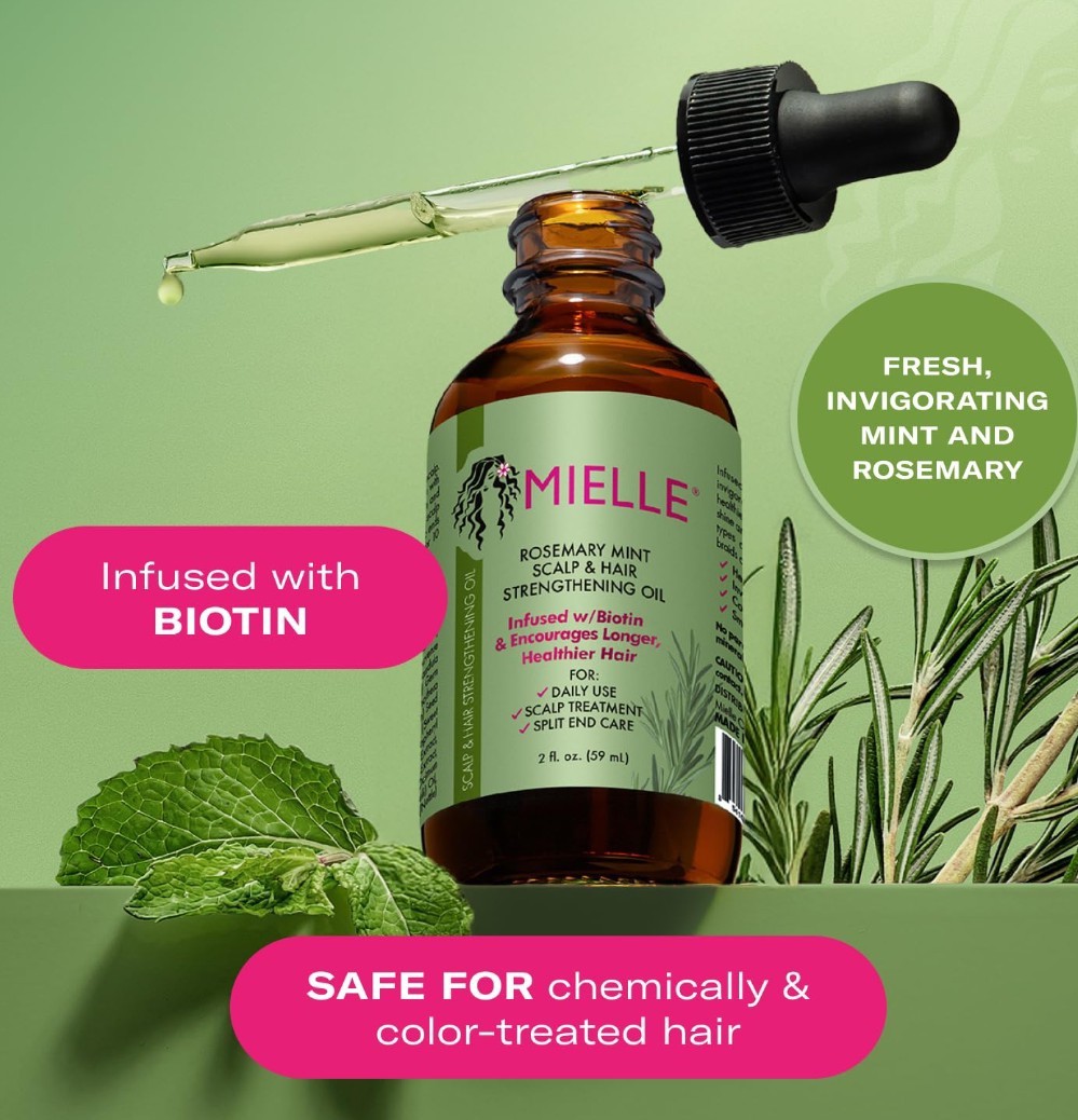 Mielle Rosemary Mint Hair Growth Oil 2oz – Natural, Sulfate Free Scalp & Hair...