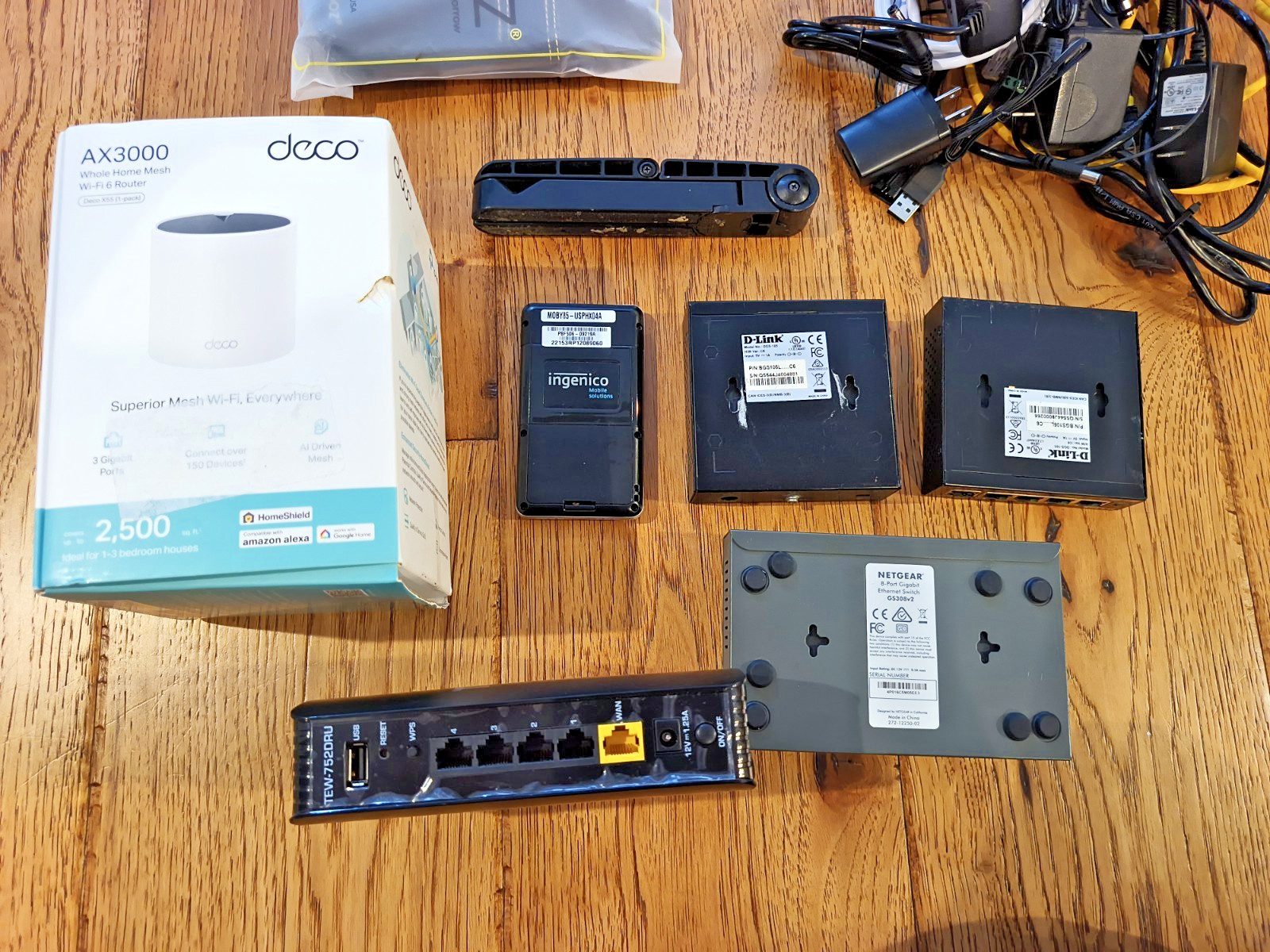 Large lot of Misc Electronics / Networking Equipment Routers Bridge Wires Etc.