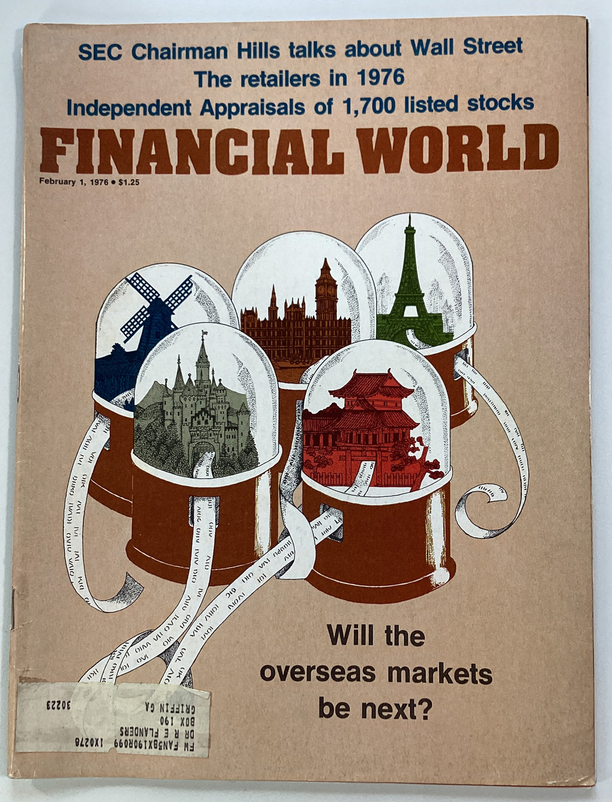 Financial World Magazine Vtg 1976 Rare Ads Global Boeing Retail Sears Hill SEC
