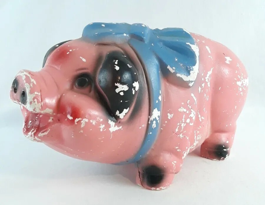 Vintage Universal Statuary Piggy Bank Pink 14"