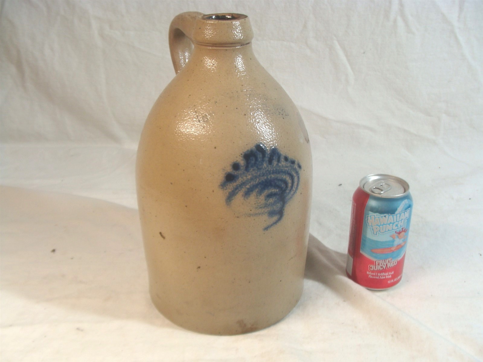 Antique 19C N Y Stoneware Co 1 Gal Stoneware Jug Tornado Design