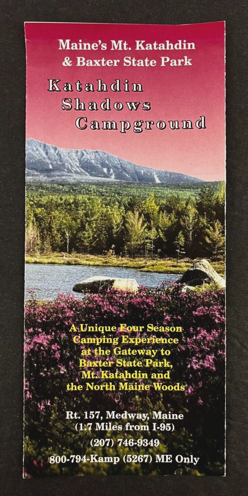 1980s Maine Mt Katahdin Shadows Campground Baxter State Park VTG Travel Brochure
