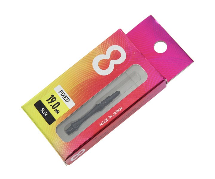 8 Flight Black Slim Fixed Dart Shafts