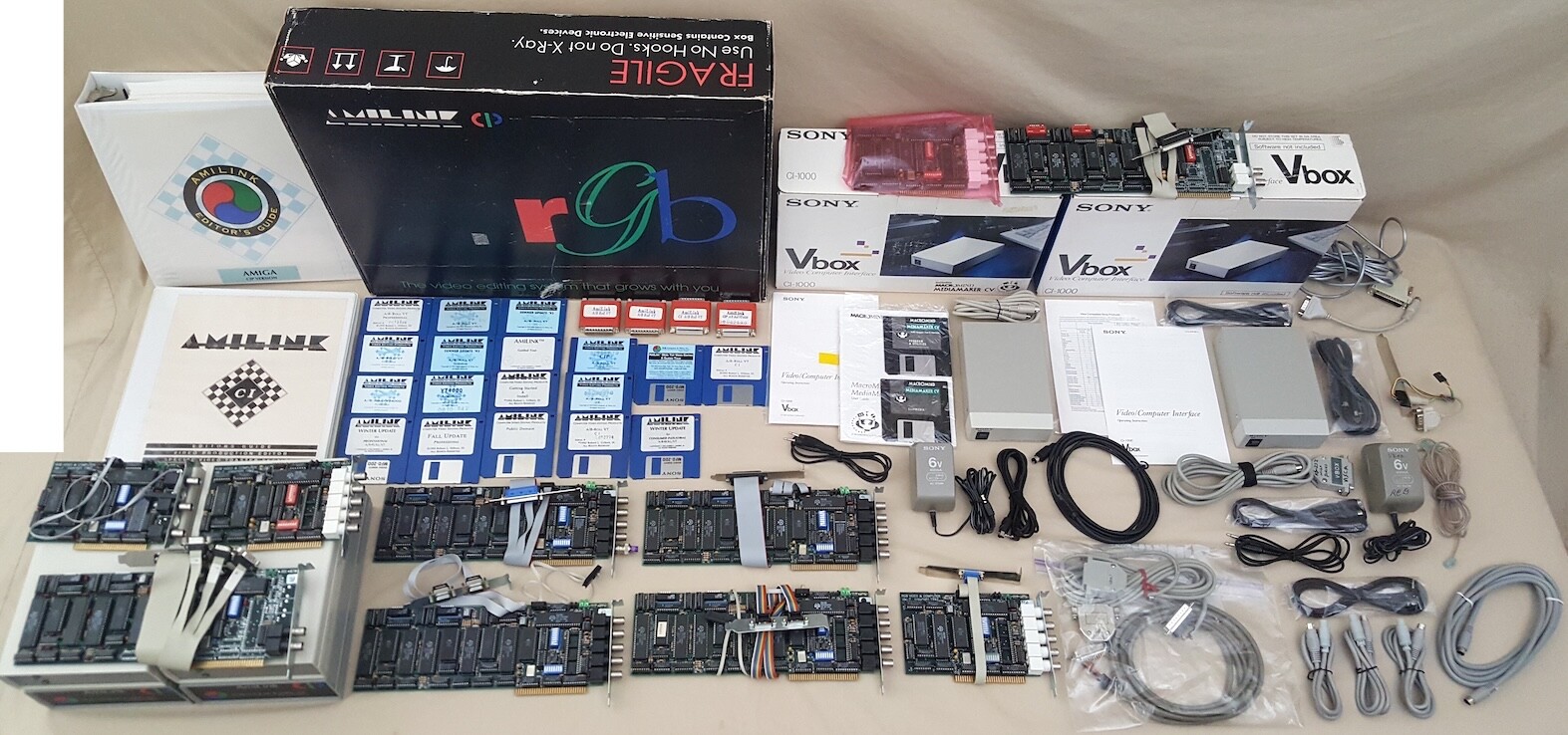 LARGE LOT of AmiLink RGB Computer & Video V-LAN Sony Vbox fo Amiga/Video Toaster