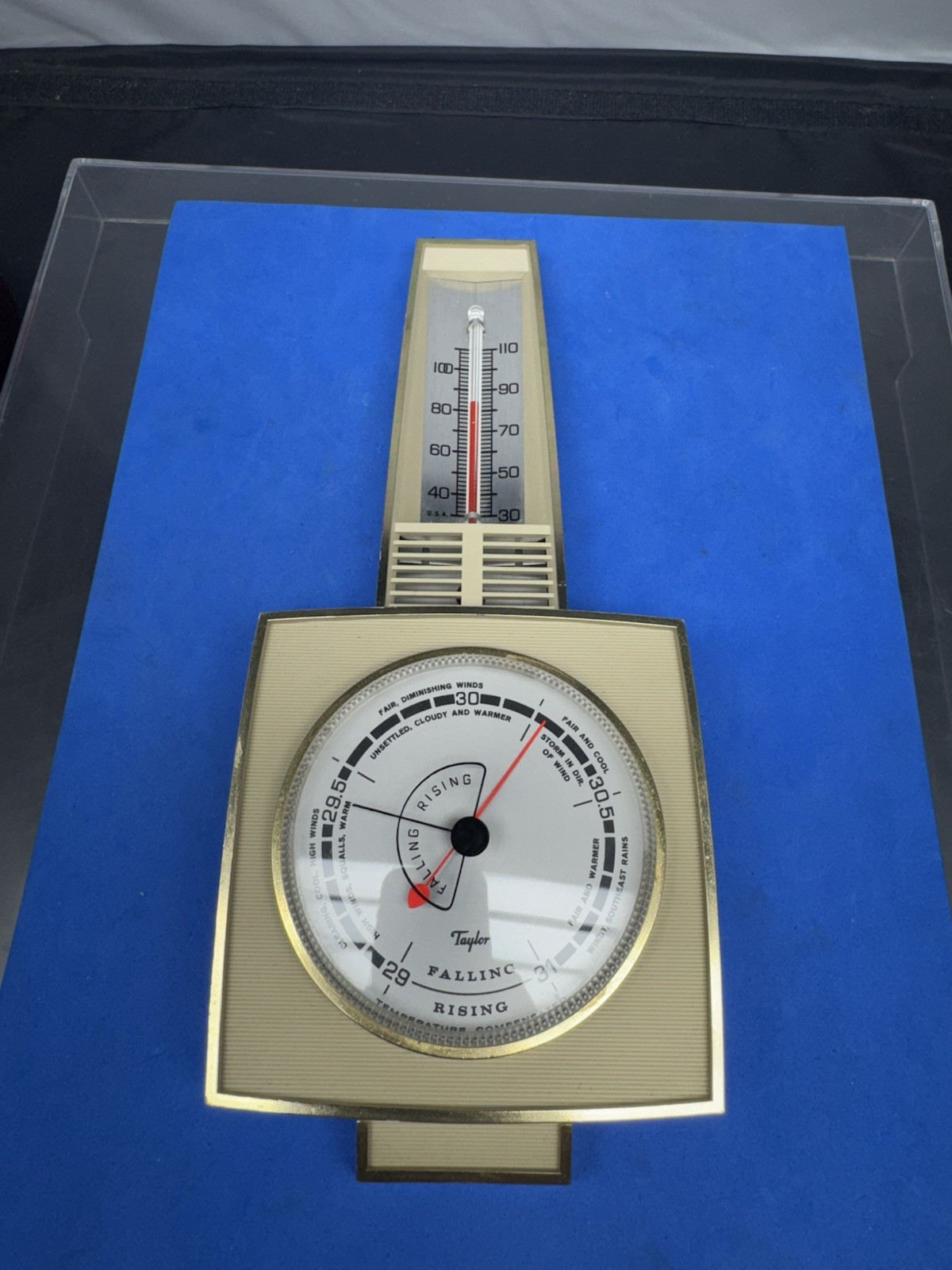 Taylor Wall Mounted Thermometer / Barometer - 1970s Vintage