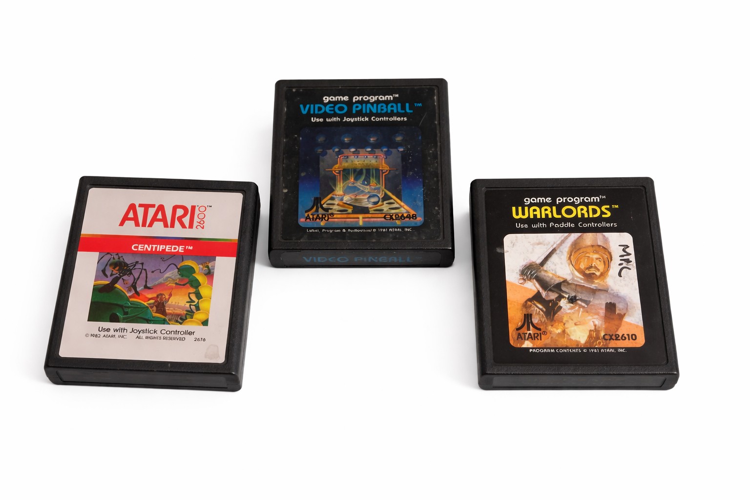 Atari 2600 Game Lot Centipede Pinball Warlords Cartridges