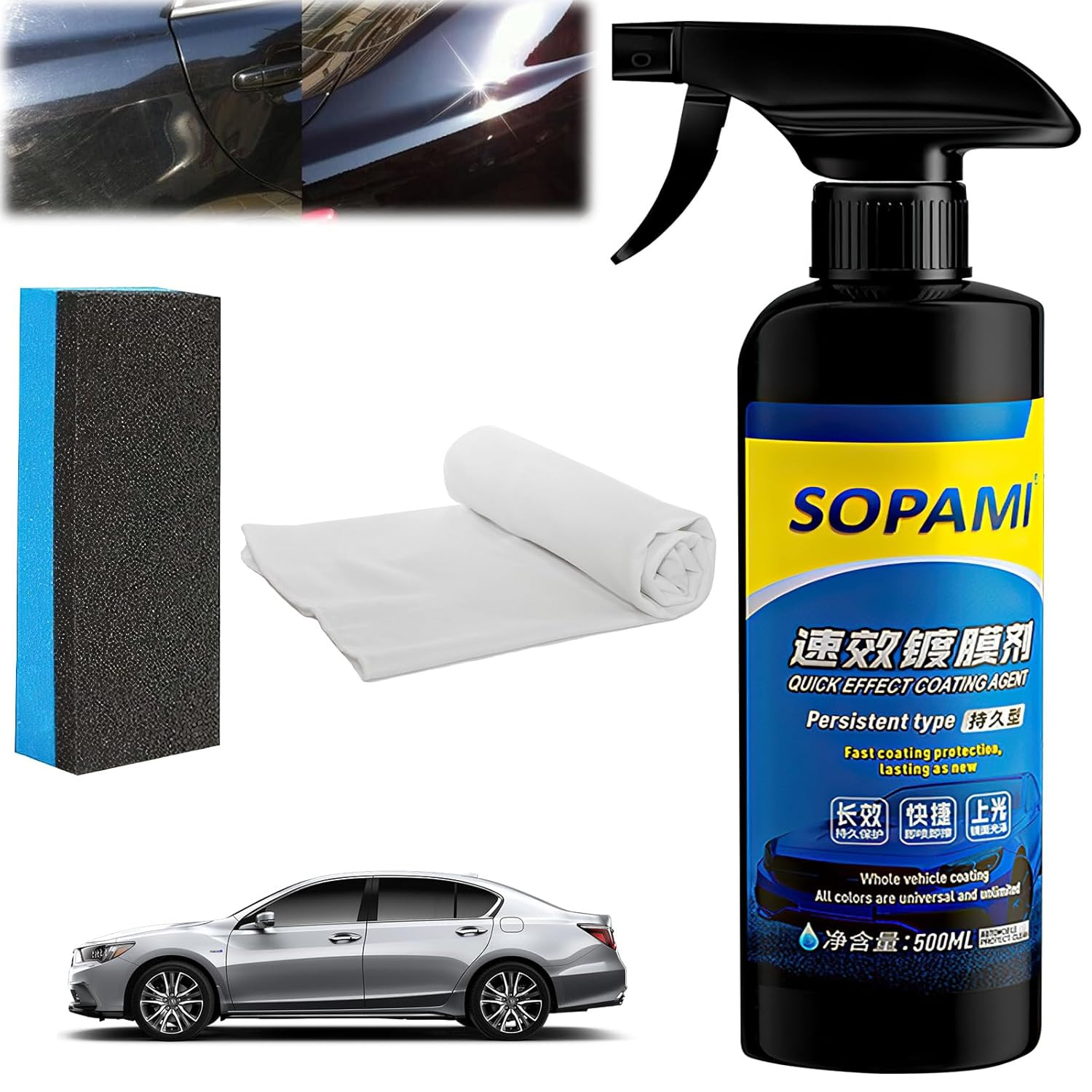 Sopami Car Coating Spray,Sopami Quick Effect Coating Agent,Sopami Car Scratch Wa