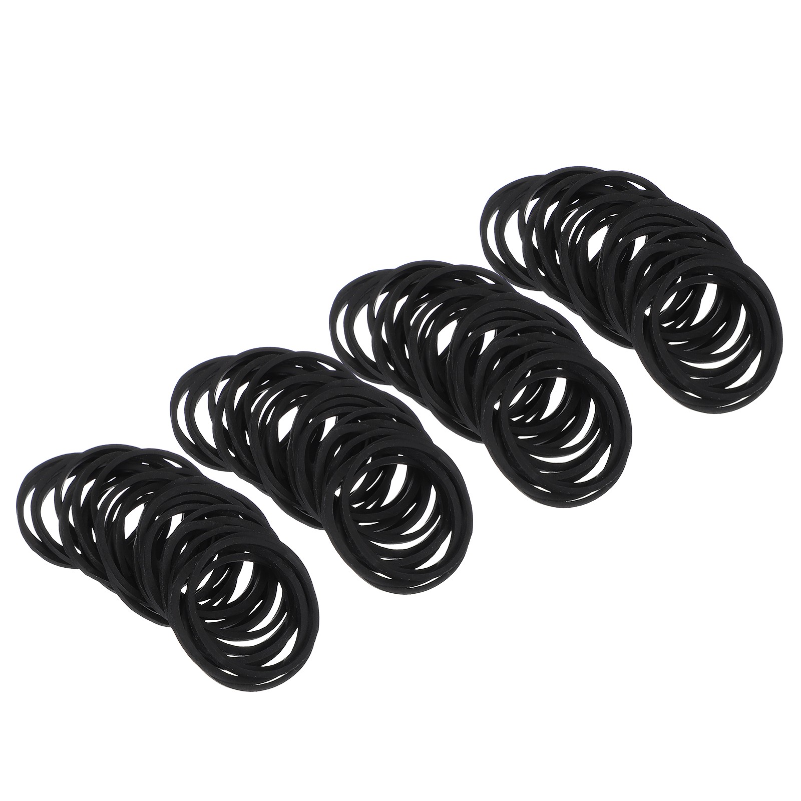 1.6" x 3/50" 500pcs Black Rubber Elastic For Office Folders