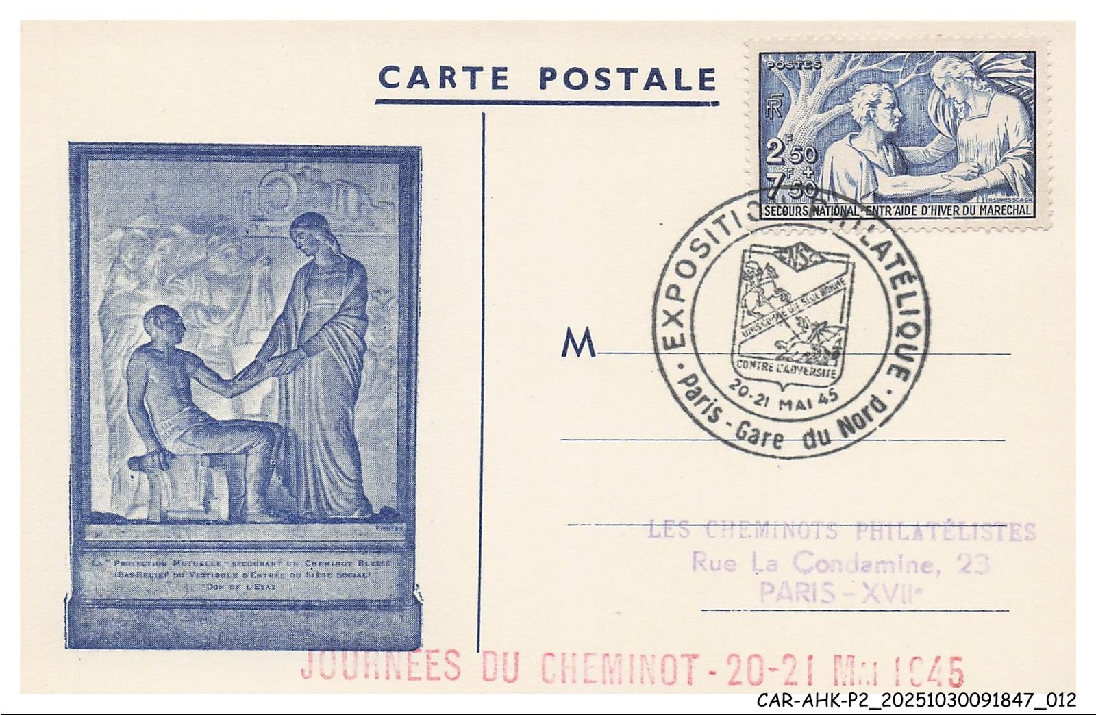 CAR-AHKP2-0072-Maximum Cards - France - Railway Workers' Days - Exhibition PH