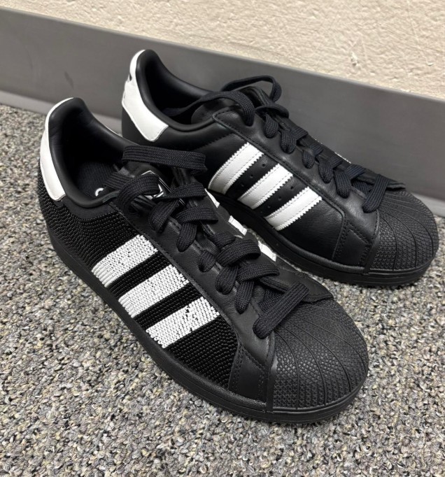 adidas Superstar Black White Men's Striped Low Top Athletic Sneakers