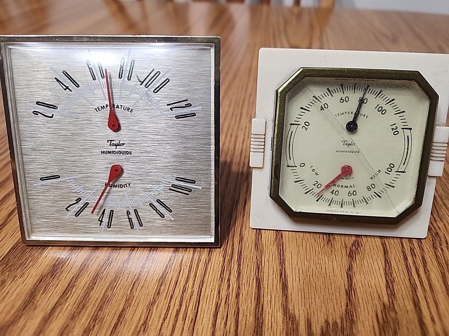 Vintage Taylor Humidiguide Temperature and Humidity Desktop Gauges Lot of 2 READ