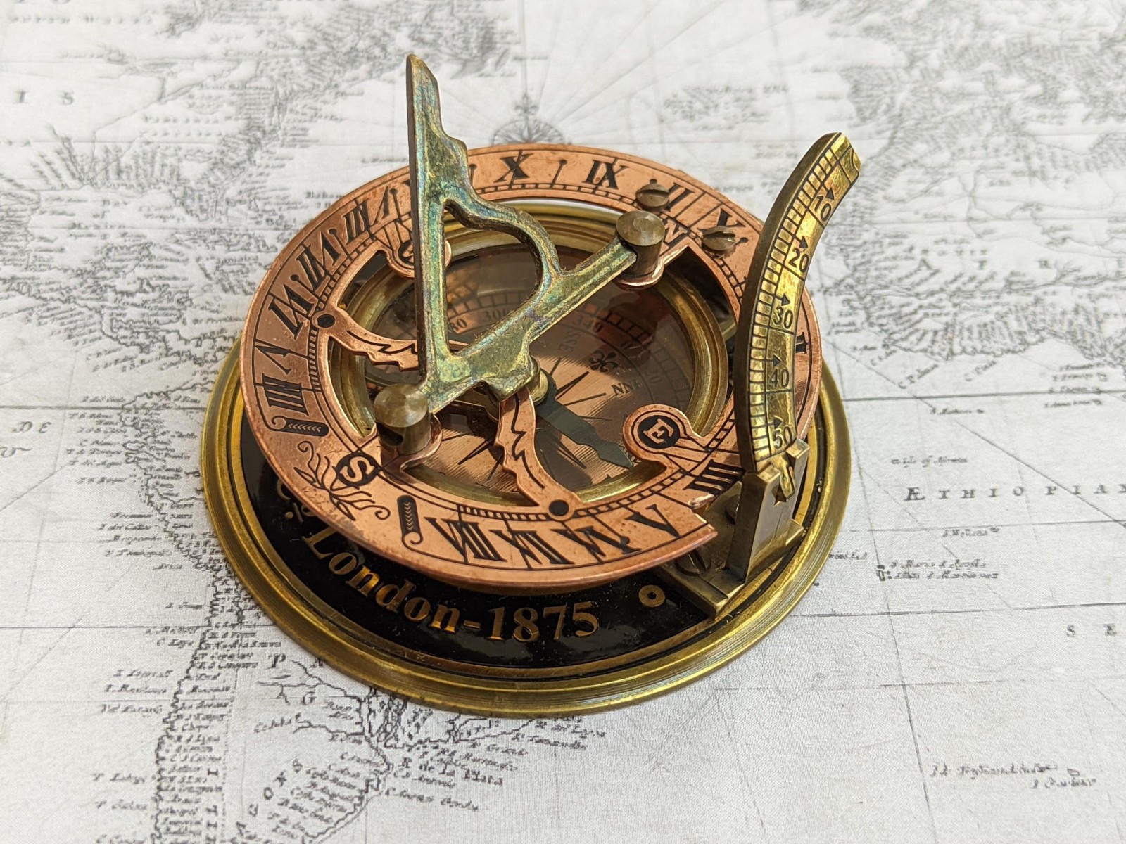 Premium Vintage Brass Compass | Antique Elliott London Navigation Compass
