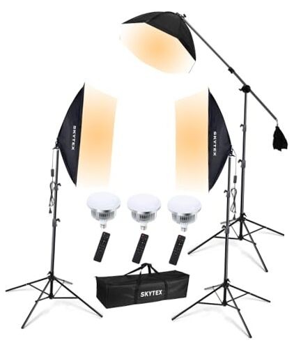  Softbox Lighting Kit(3Pack), 20x28in Soft Box|28in Octa Softbox|85W 3softbox