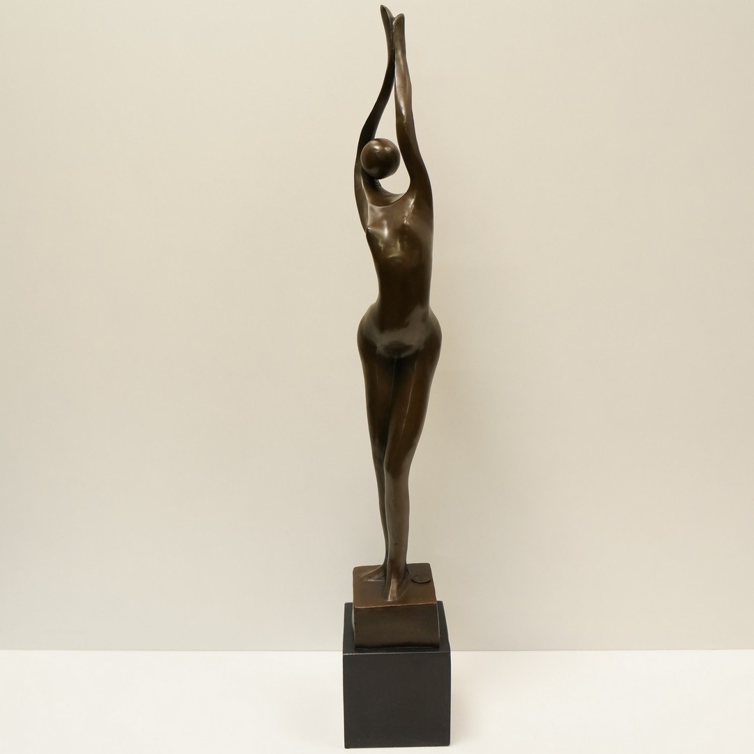 Statue Dancer Sexy Modern Style Solid Bronze Signed