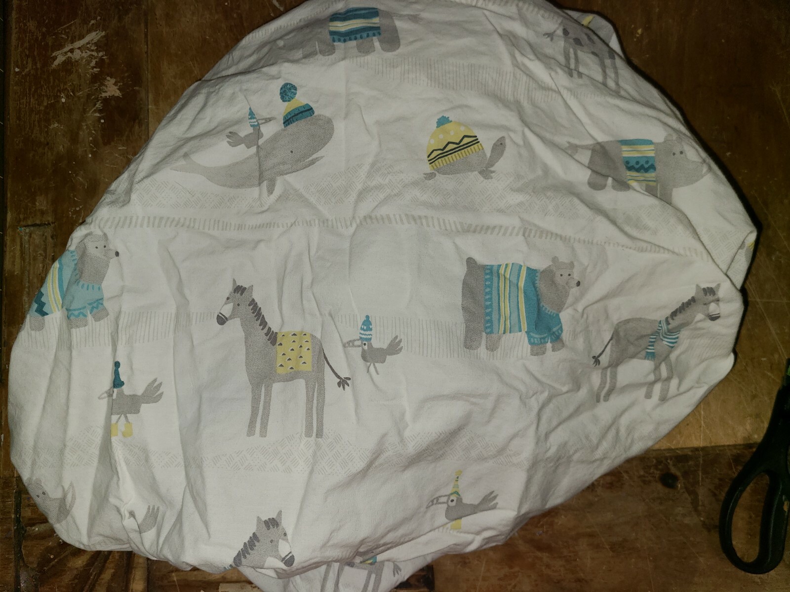 Pottery Barn Kids "Animals w/Sweaters" Crib Fitted Sheet