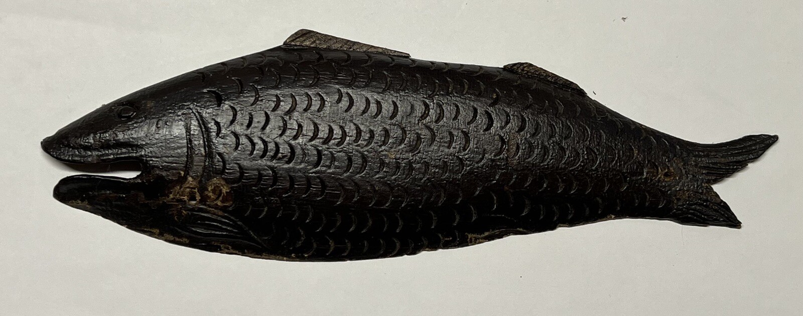 Antique Hand Carved Fish,Applied,Decal,Decor, Appliqué Onlay,Vintage,Old,carving