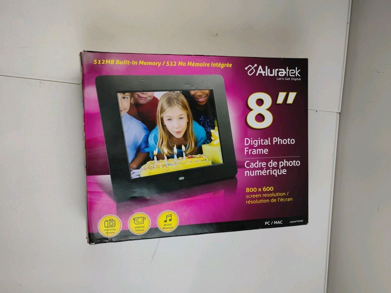 Aluratek ADMPF108F 8-inch Digital Picture Frame New Free Shipping 