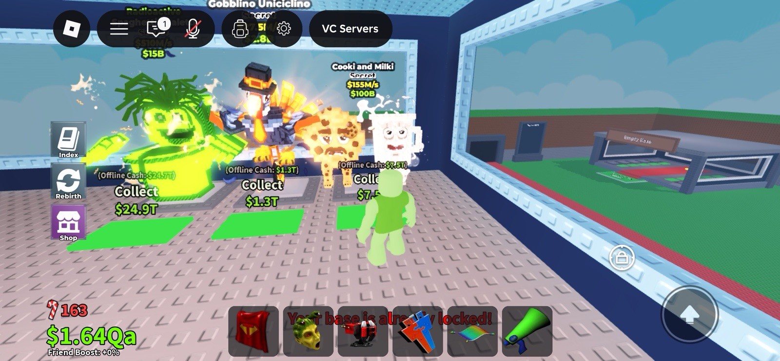 Roblox Cookie an Milk Secret Game Asset and  Offline Cash Boost Virtual brainrot