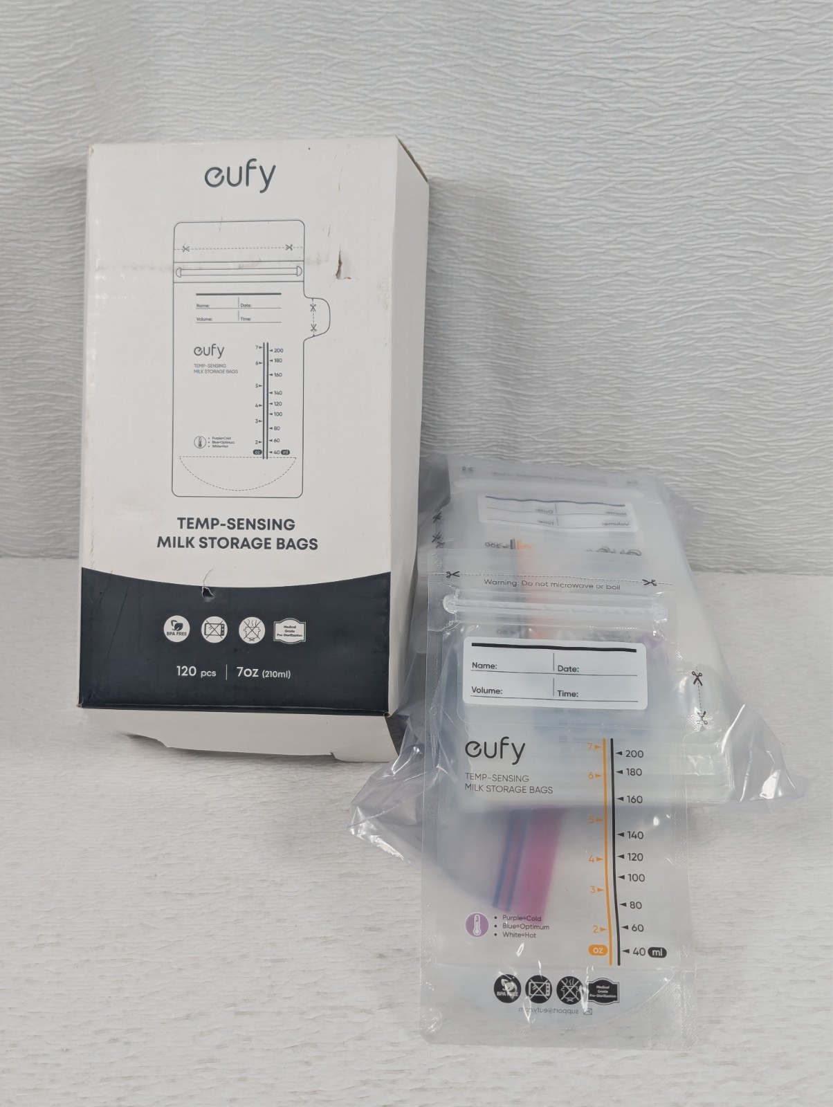 eufy - Breast Milk Storage Bag with Temperature Sensing - 7oz - 120 Bags