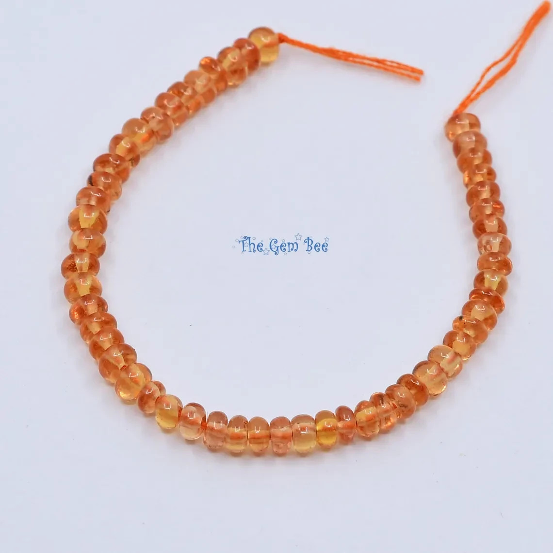 2.6mm-2.8mm Natural Earth Mined Orange Sapphire Smooth Rondelle 3" Strand