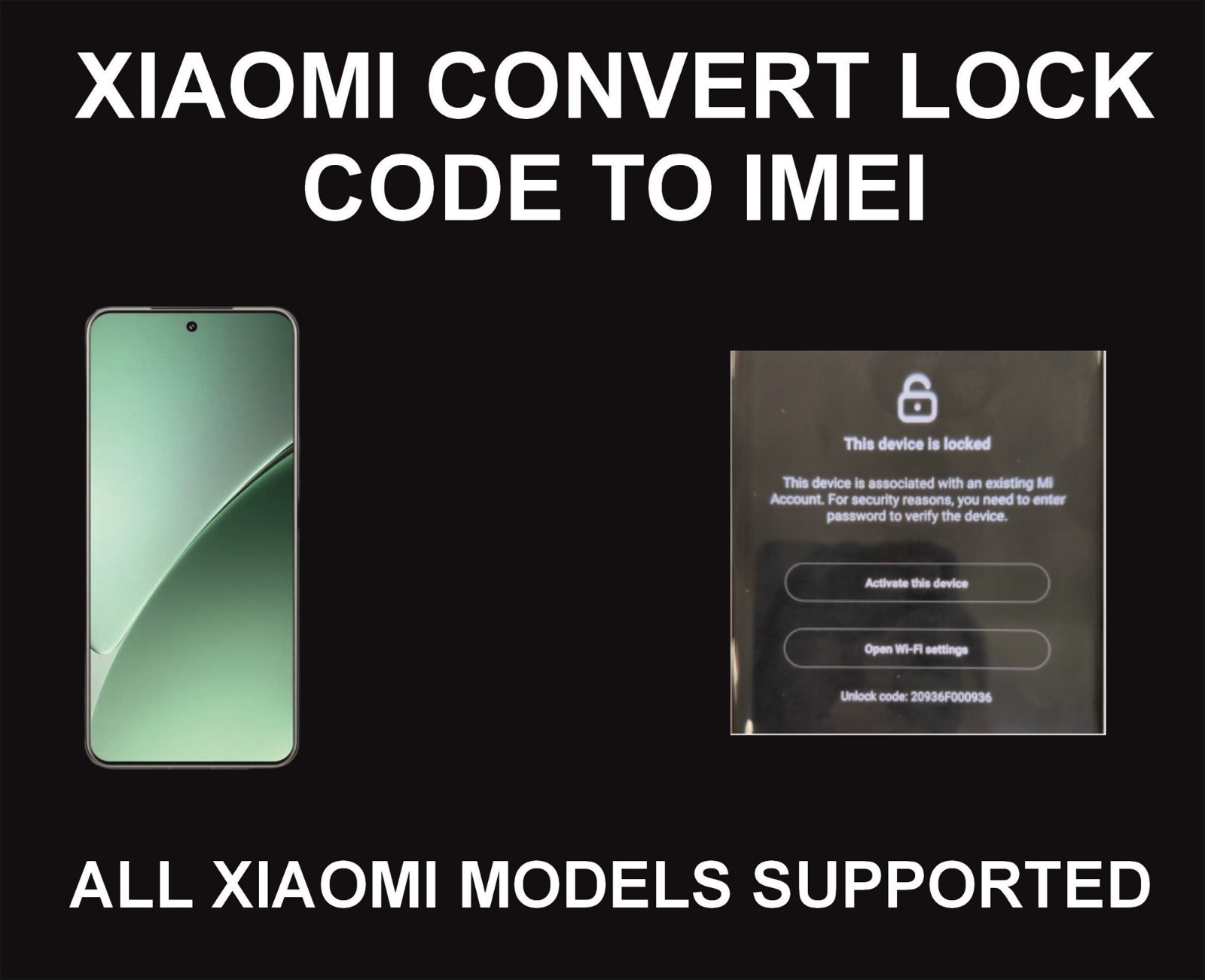 Xiaomi Find And Convert Lock Key to Imei, All Models