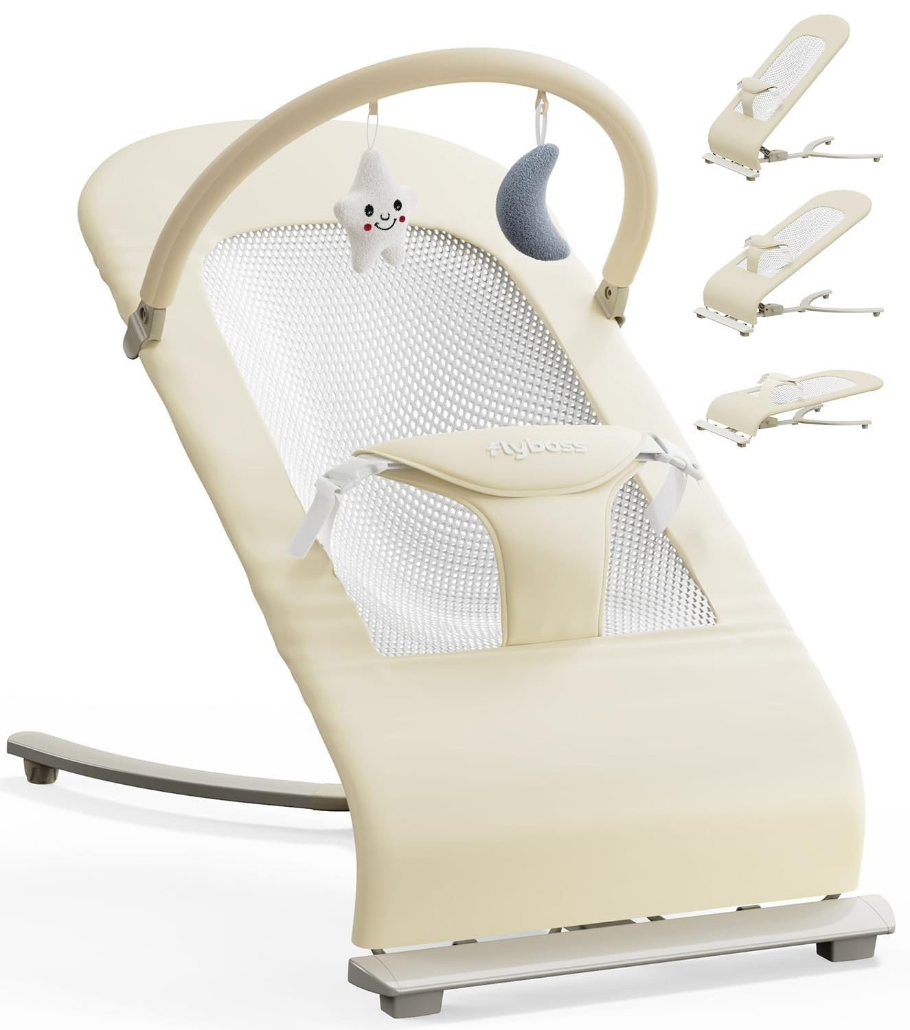 Portable Baby Bouncer Seat Rocker Chair Foldable Adjustable Toddler Infant