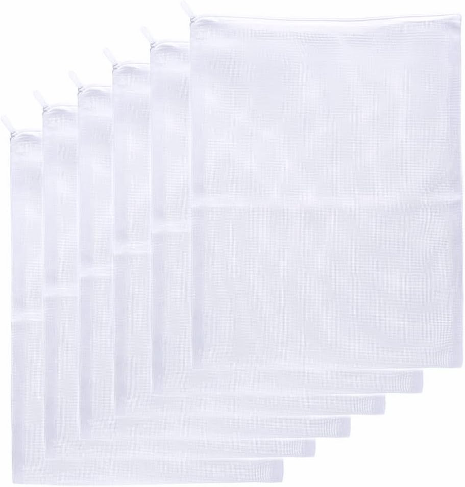 Large Aquarium Filter Bags, 11.5"x15.5", Reusable Mesh, 6-Pack