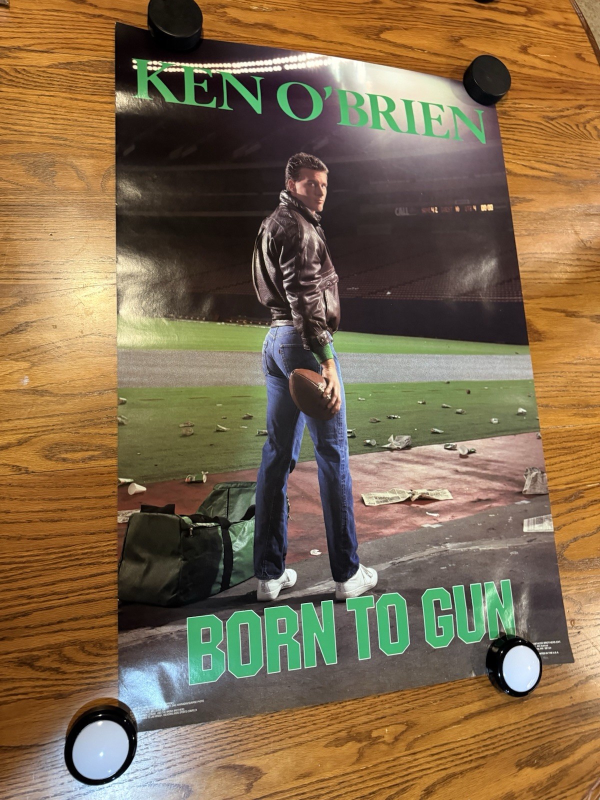 1986 Ken O’Brien Costacos Brothers Born To Gun Poster “36x24 Original VTG