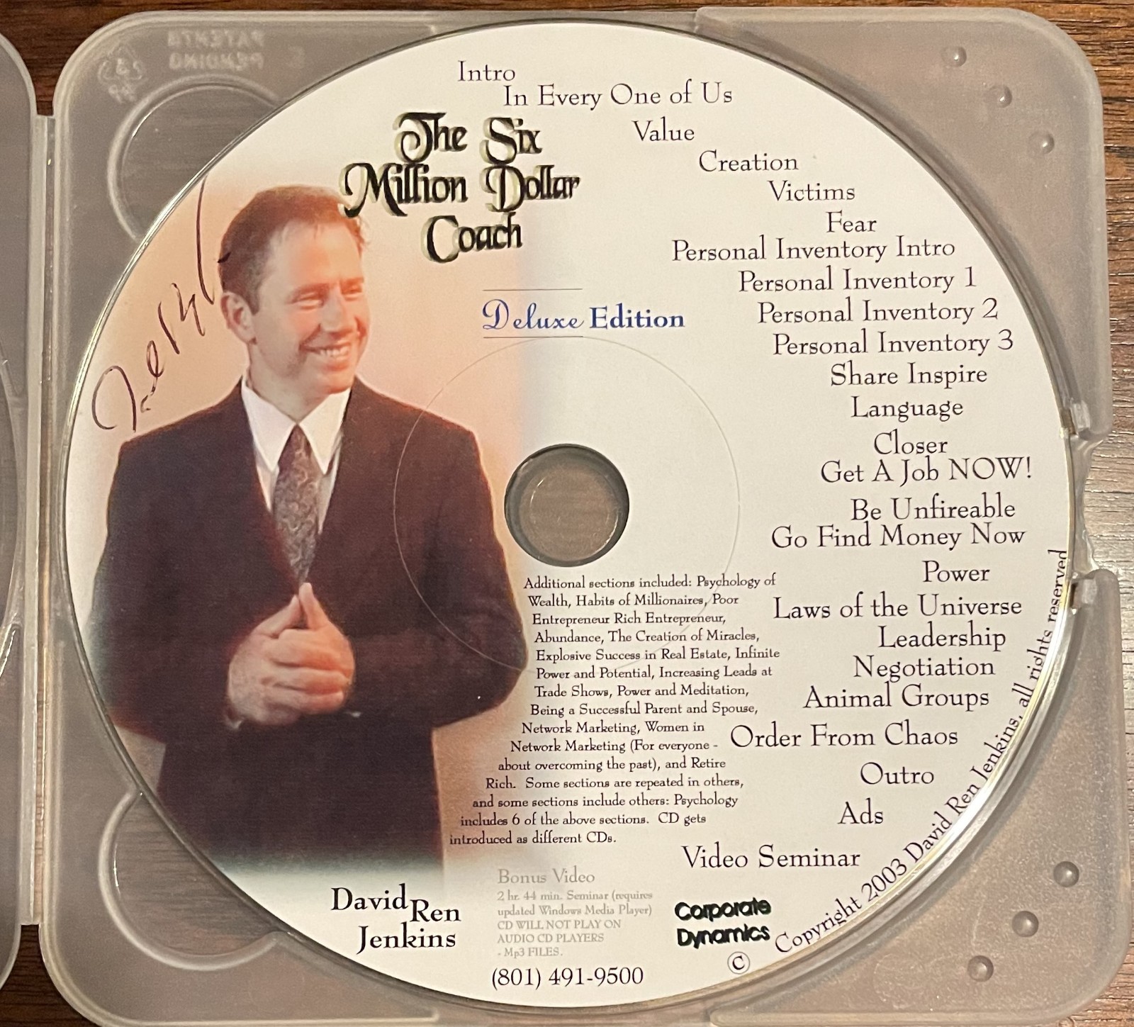 The Six Million Dollar Coach MOTIVATIONAL CD-ROM Vintage 2003 David Ren Jenkins