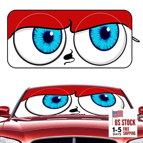 Windshield Sun Shade for Sedans,Car Sunshade for Front 59" x 27.5" red