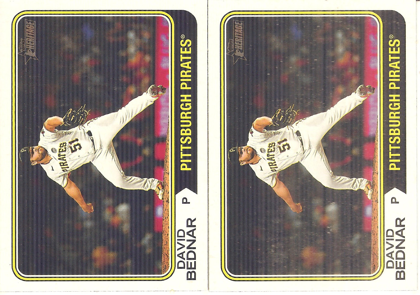 2 CARD 2023 TOPPS HERITAGE DAVID BEDNAR BASEBALL CARD LOT