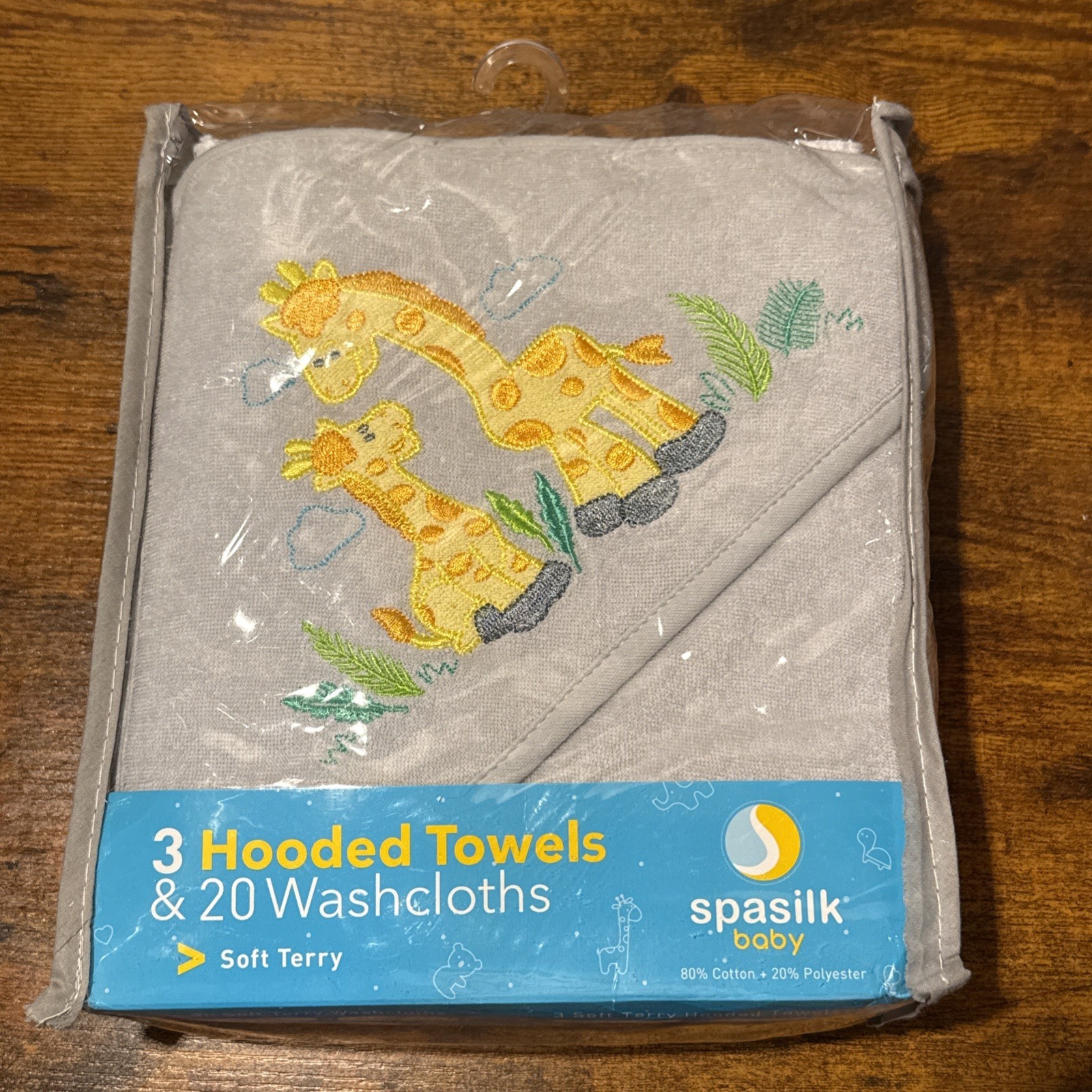 Spasilk Bath Hooded Towels & Washcloths Set for Babies, 23-Piece Gift Set