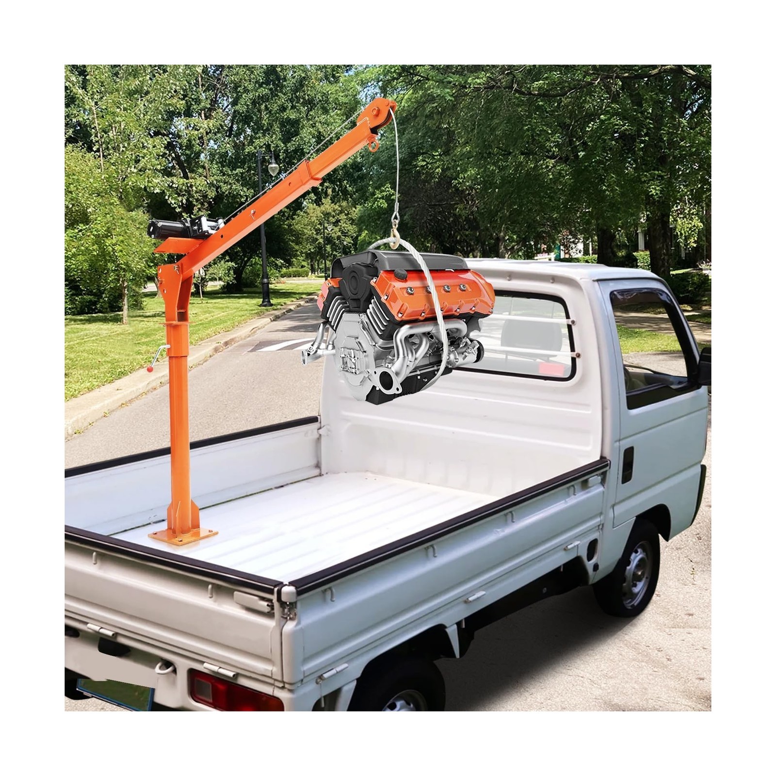 1100 lb Electric Pickup Truck Crane with Electric Winch 3500 lb 12V, Folding ...