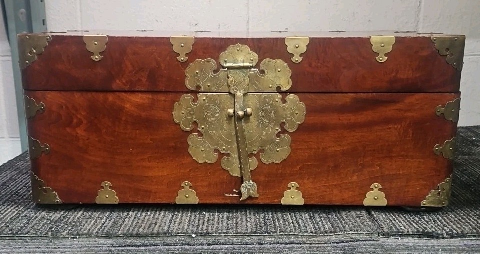 Korean-Style Wooden Chest - 9"x13"x23"