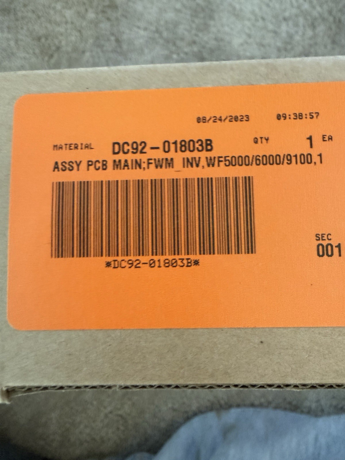 Samsung Washer Control Board DC92-01803B - 60 Days Warranty