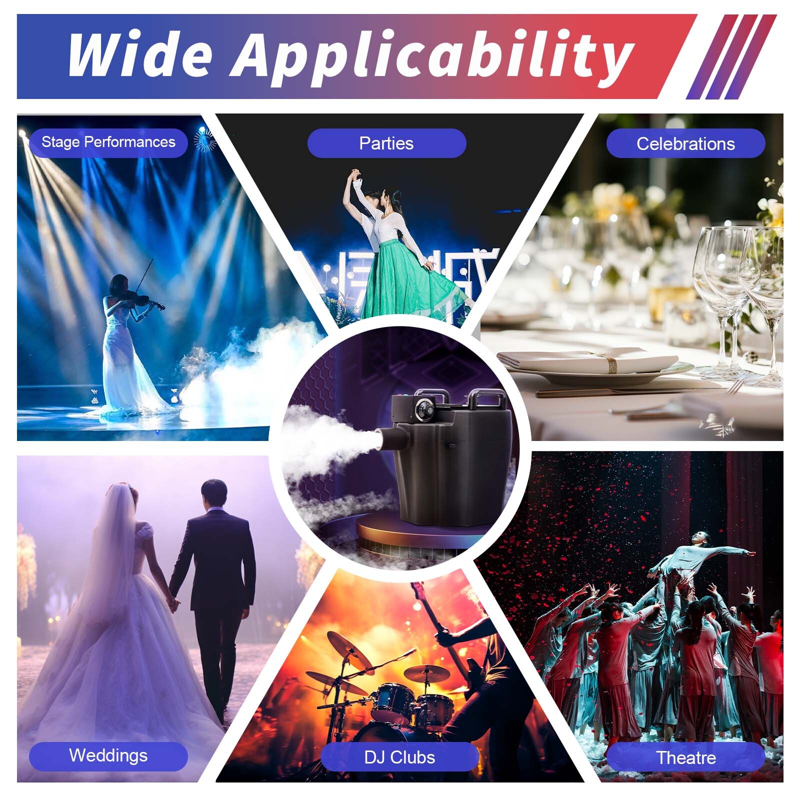 Used 3500W Low Lying Smoke Fog Machine Stage DJ Dry Ice Fog Machine FreeShipping