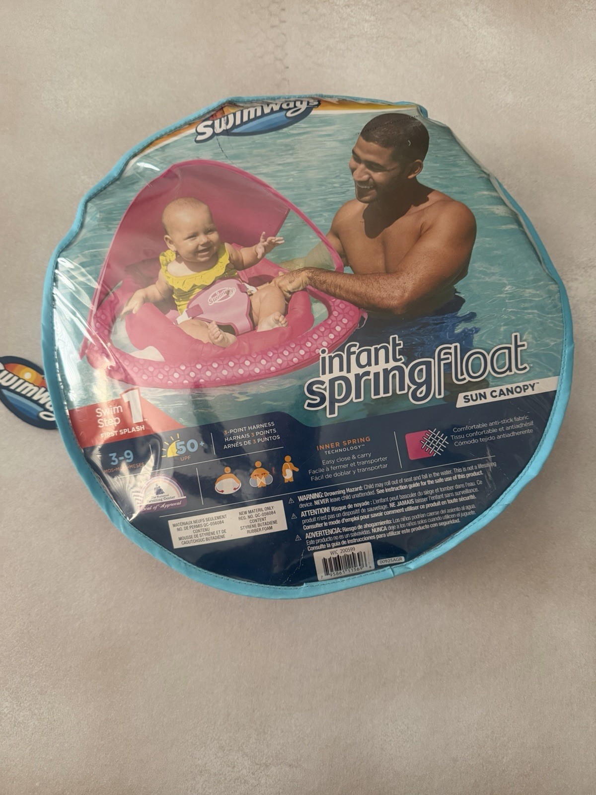 SwimWays Infant Spring Float Sun Canopy Pink