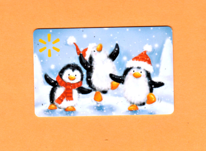 Collectible Walmart Gift Card - Penguins Playing in Snow - No Value - FD110171