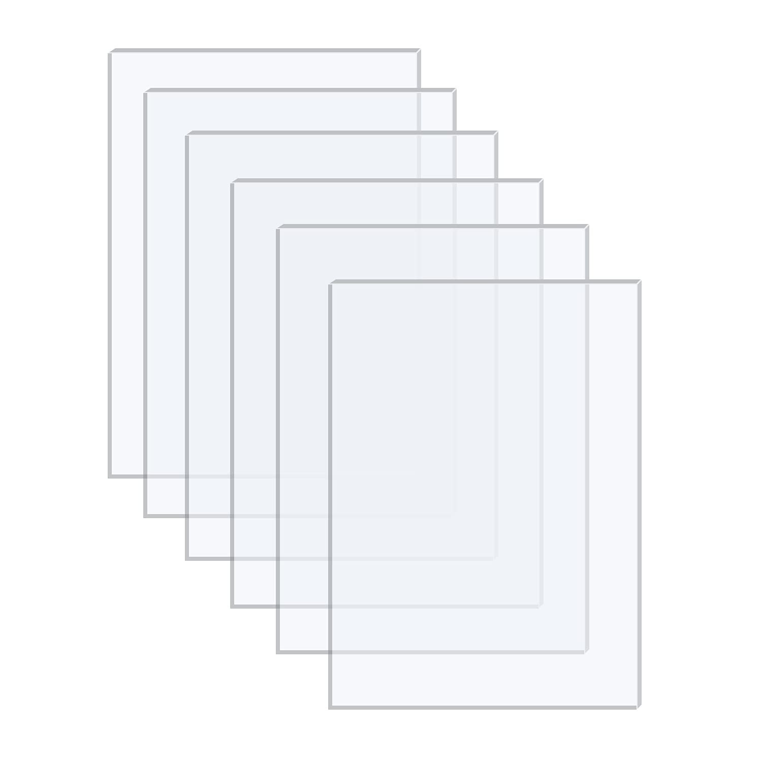 Langaelex 6 Pack of Acrylic Sheets 5x7-0.043" Thick Clear 5 x 7", 