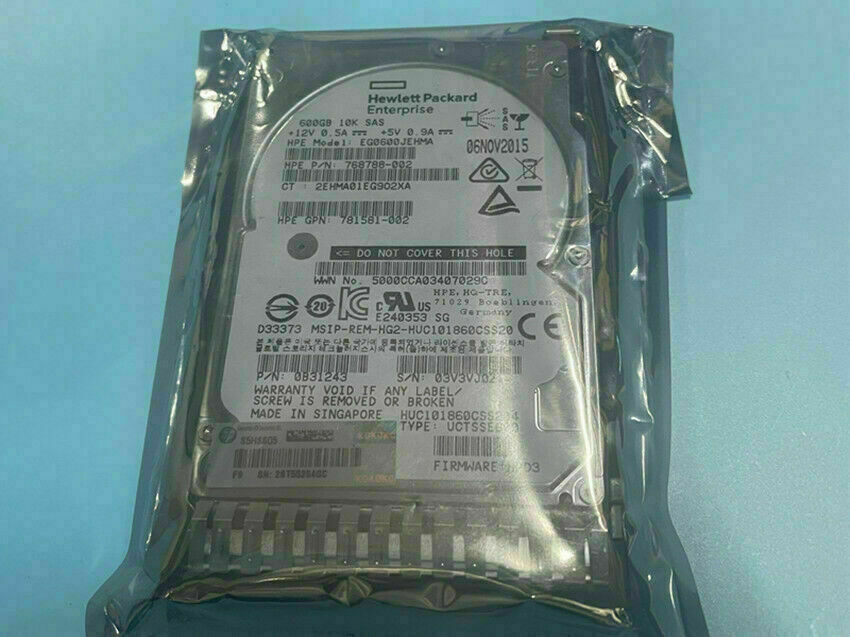 781516-B21 HP 600GB 12G SAS 10K SFF 2.5" SC HDD 781577-001