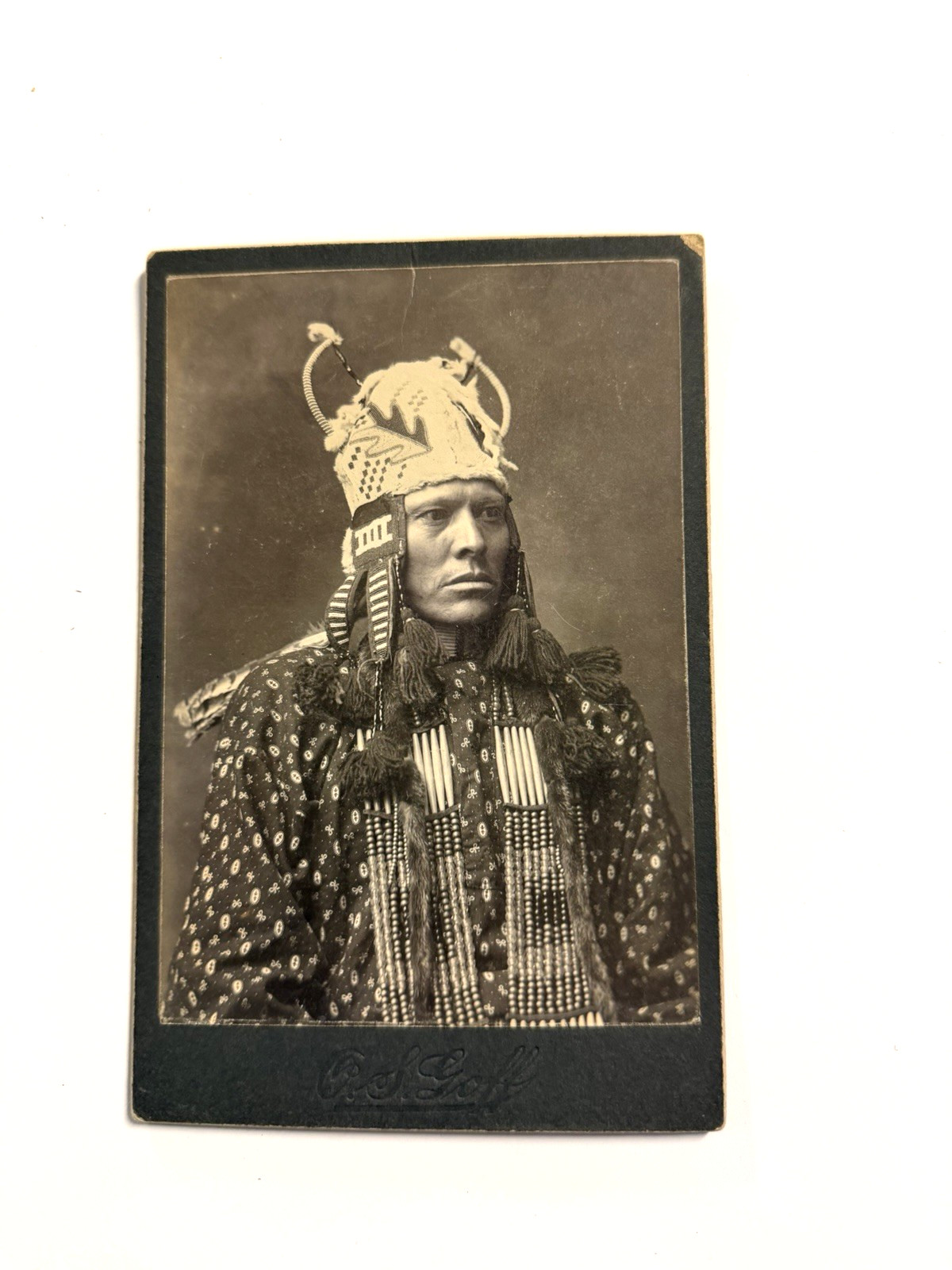 Original Native American Indian Photograph ; Montana; Cabinet Card