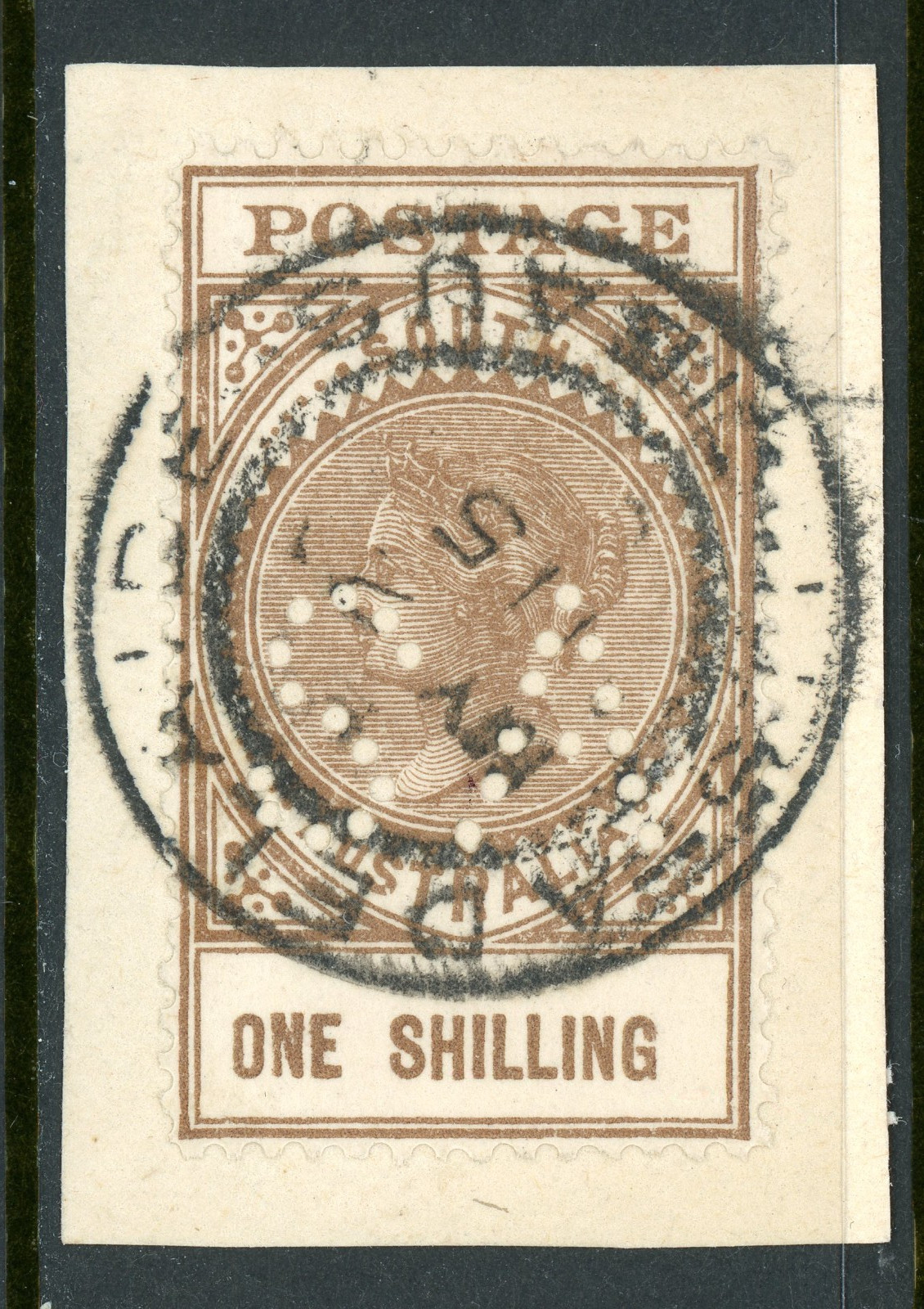 South Australia 1906 1' Brown Perfin  SG #303 VFU S75