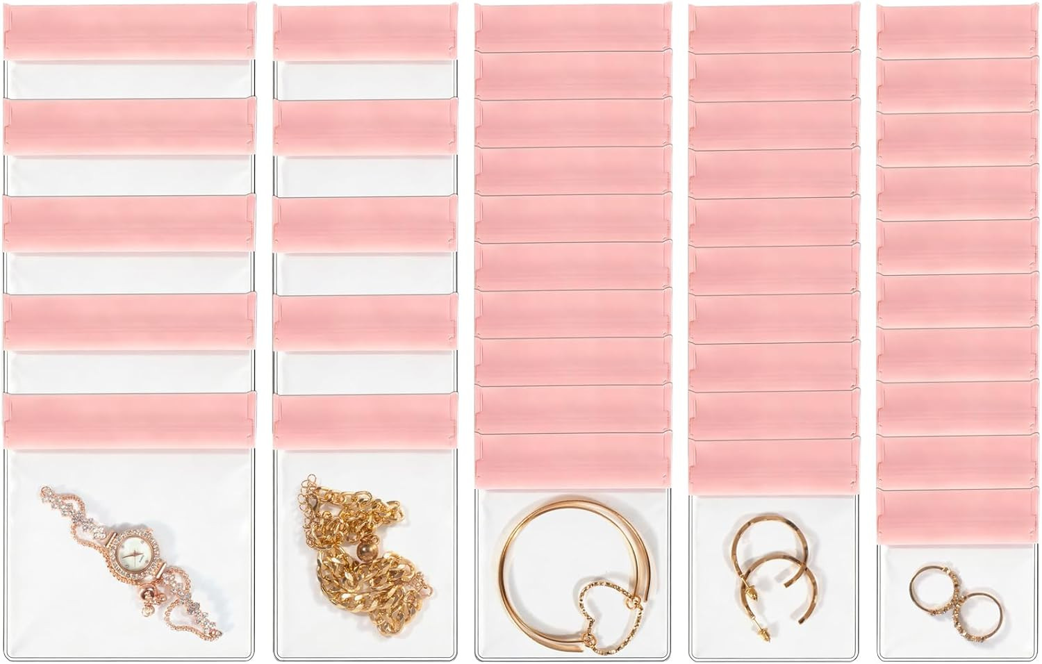 40 Pcs Travel Jewelry Bags, Clear PVC Jewelry Pouches Bags, Anti Tarnish Jewe...