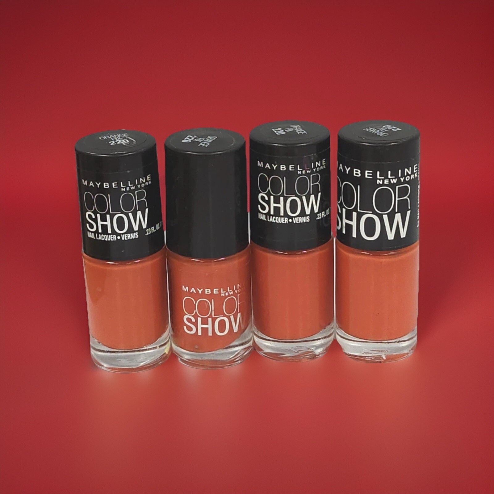 Maybelline Color Show Nail Polish  # 220 Orange Fix .23oz Ea 4pcs
