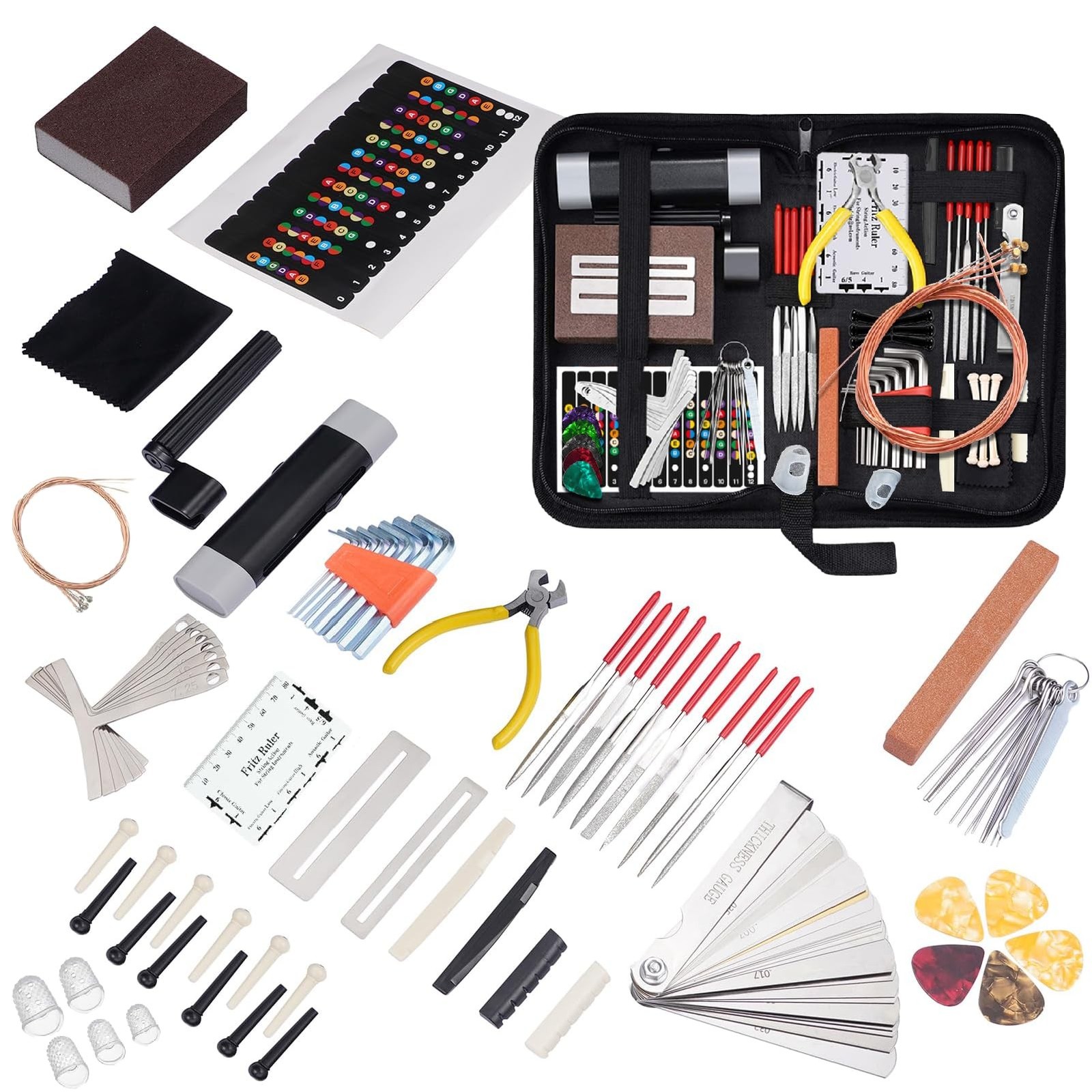 84Pcs Guitar Tool Kit, Guitar Cleaning Kit, Guitar Accessories Guitar Setup K...
