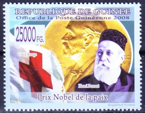 Guinea 2008 MNH, Henry Dunant, Nobel prize in Peace in 1901, Red Cross [B4]