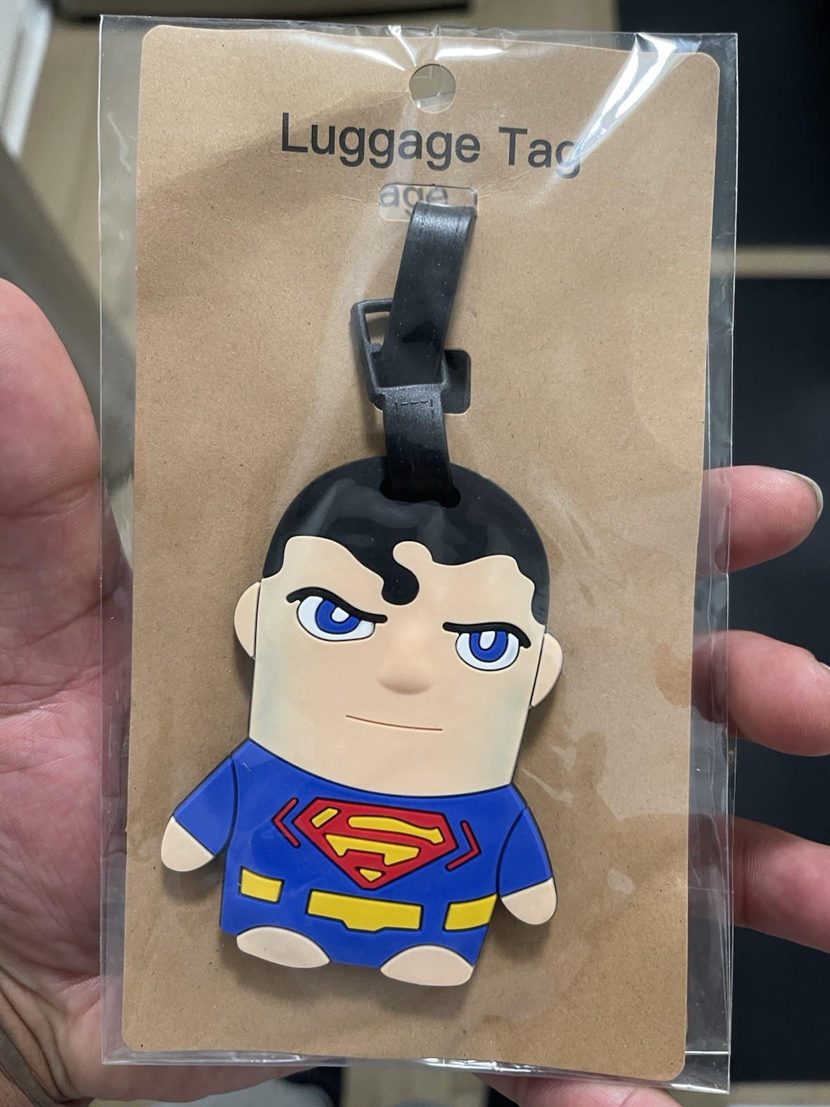 Superman & Captain America Cartoon Plastic Luggage Tags Set